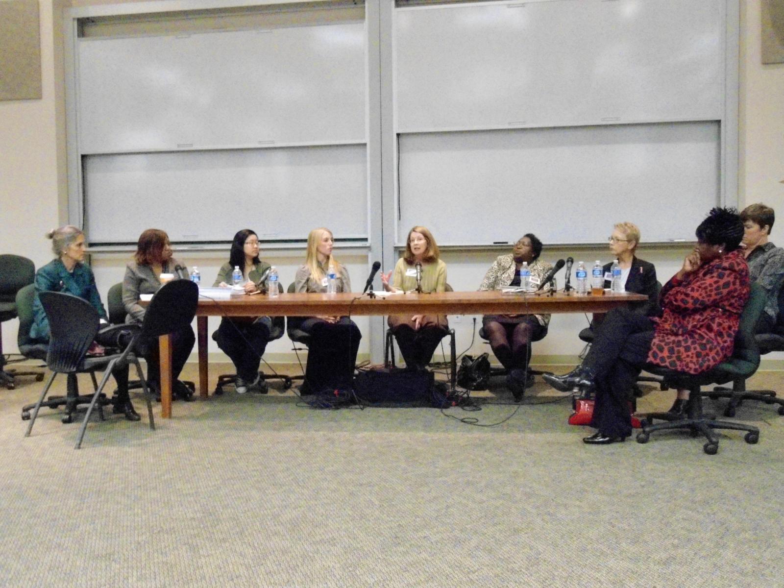 Women's Studies faculty and community leaders at a panel