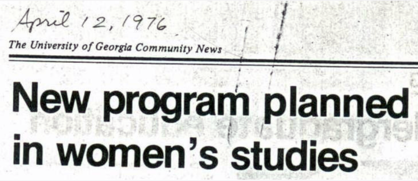 1976 headline new Major in Women's Studies approved